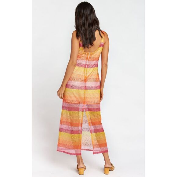 Show Me Your MuMu Harlowe Sunset Fiesta Stripes Maxi Dress L - Picture 2 of 6